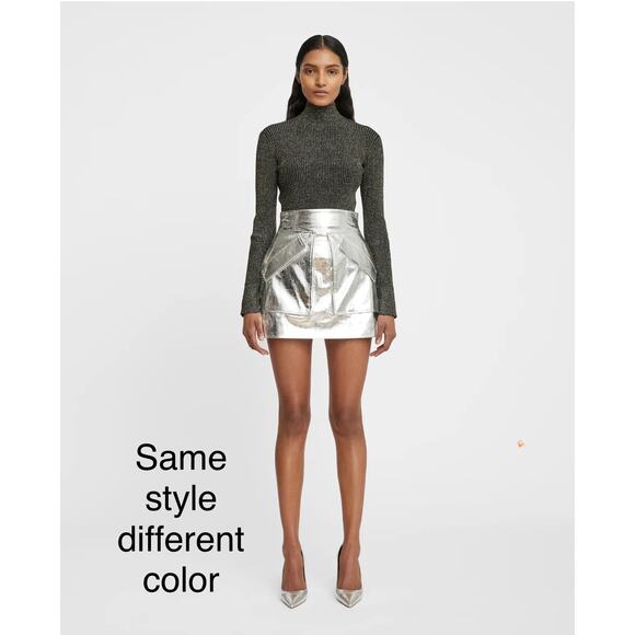 ANKVAS periwinkle cherry faux leather mini skirt size 2 / XS - Picture 2 of 13